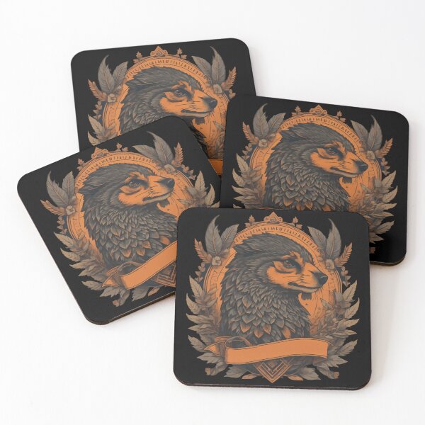 Item preview, Amber Majesty: Noble Badger with Compass Emblem Artwork designed and sold by PaganShop.