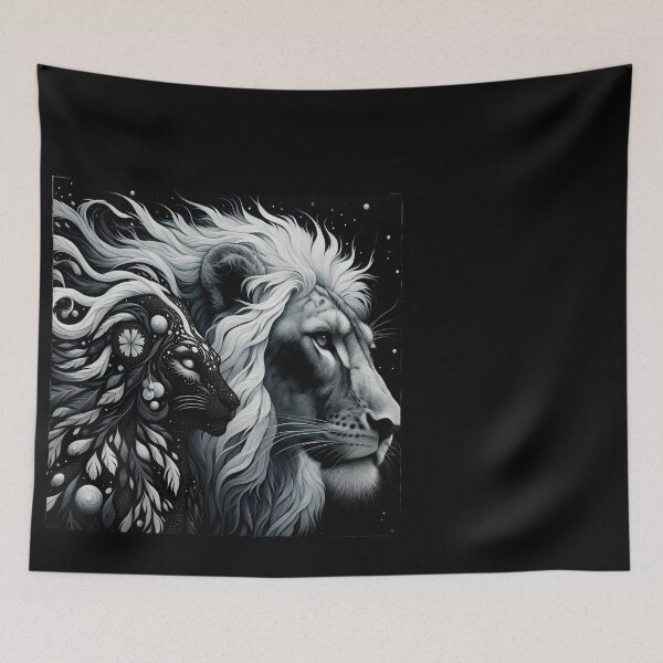 Item preview, Majestic Lion, Black & White Art  designed and sold by AnalajiaDesigns.