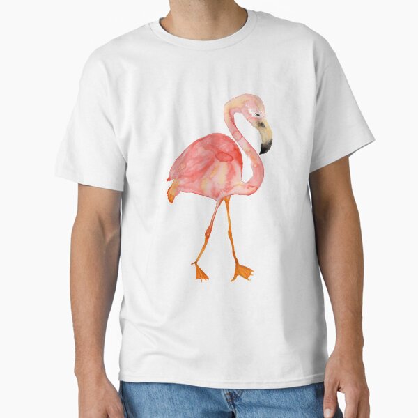 Pink Flamingo Watercolor Classic T-Shirt