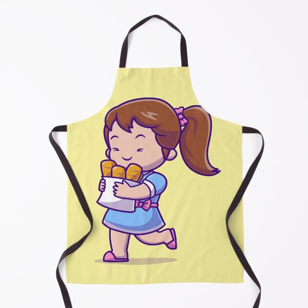 Item preview, Bread Bearer's Delight: Cute Girl with Bread" designed and sold by hjian8219.