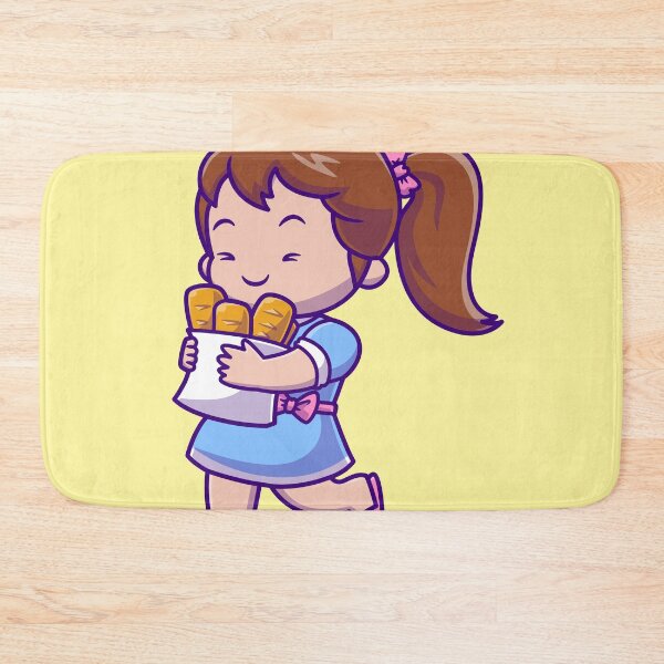 Item preview, Bread Bearer's Delight: Cute Girl with Bread" designed and sold by hjian8219.