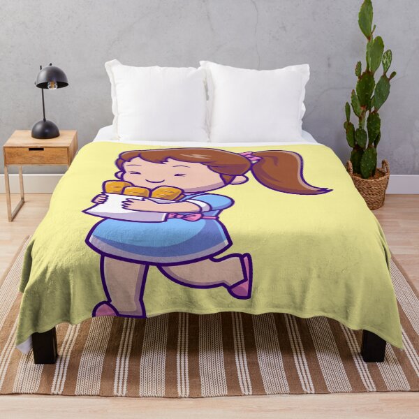 Item preview, Bread Bearer's Delight: Cute Girl with Bread" designed and sold by hjian8219.