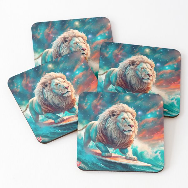 Item preview, White Lion Surfing the Galaxy Design From Rich AMeN Gill designed and sold by RichAMeNGill.