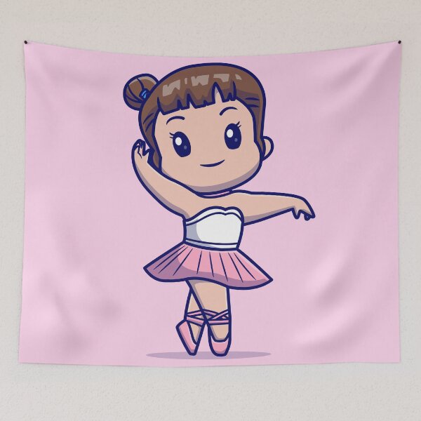 Item preview, "Graceful Pirouette: Cute Ballerina Girl Dancing Ballet designed and sold by hjian8219.