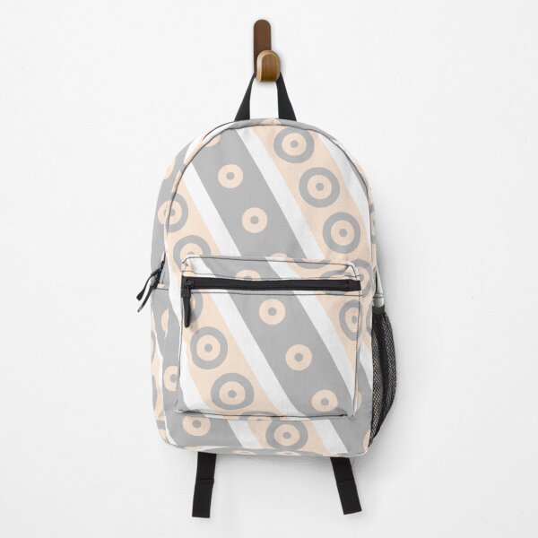 Item preview, Peach & Grey Circles Inside Striped Lines Prolific Pattern designed and sold by Alchemy-A-La-G.