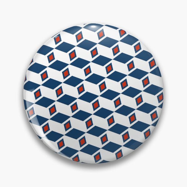 Item preview, Blue Stacked Cubes Red Square Accent Prolific Pattern designed and sold by Alchemy-A-La-G.