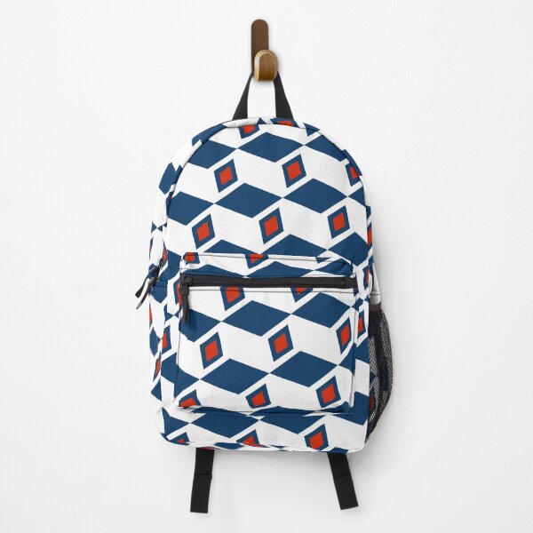 Item preview, Blue Stacked Cubes Red Square Accent Prolific Pattern designed and sold by Alchemy-A-La-G.