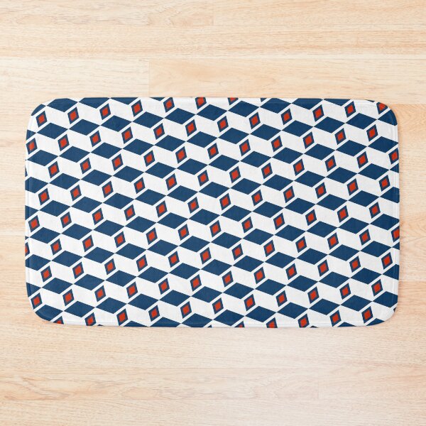 Item preview, Blue Stacked Cubes Red Square Accent Prolific Pattern designed and sold by Alchemy-A-La-G.