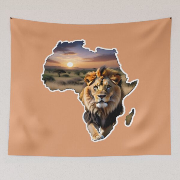 Item preview, Map Of Africa With A Majestic Lion designed and sold by TheArtOfPat.