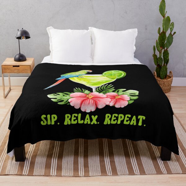 Item preview, SIP RELAX REPEAT - Your Passport To Tropical Happiness, Summer Girl's Trip, Pacific Ocean, Vacay Mood, Sunset, Beach, Party Animal designed and sold by Sun Sand & Sea Art.