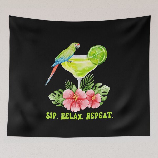 Item preview, SIP RELAX REPEAT - Your Passport To Tropical Happiness, Summer Girl's Trip, Pacific Ocean, Vacay Mood, Sunset, Beach, Party Animal designed and sold by Sun Sand & Sea Art.
