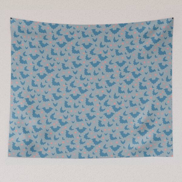 Item preview, Blue Bats White Accenting Halloween Fall Prolific Pattern designed and sold by Alchemy-A-La-G.