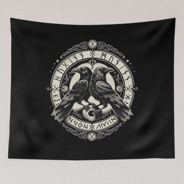Item preview, Odin Ravens Huginn and Muninn Norse Mythology designed and sold by Chmielayka.