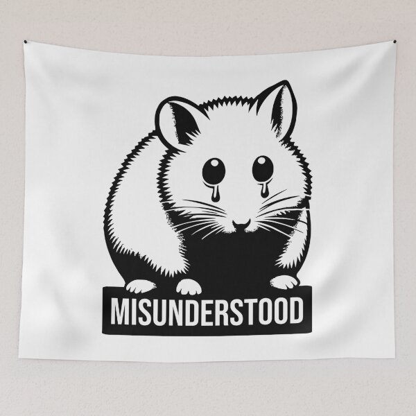 Item preview, Sad Hamster- Misunderstood - Cute Kawaii designed and sold by Urban-Alien.