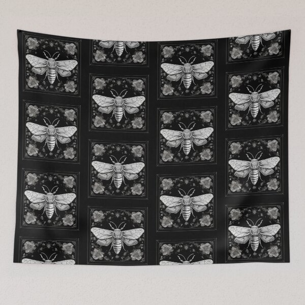 Item preview, Moth and Flowers White and Gray designed and sold by ZomboniJobroni.