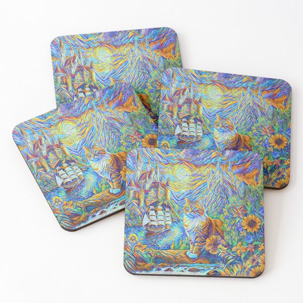 Item preview, Abstraction of castle and cat. DeepDream designed and sold by blackhalt.