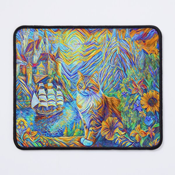 Item preview, Abstraction of castle and cat. DeepDream designed and sold by blackhalt.