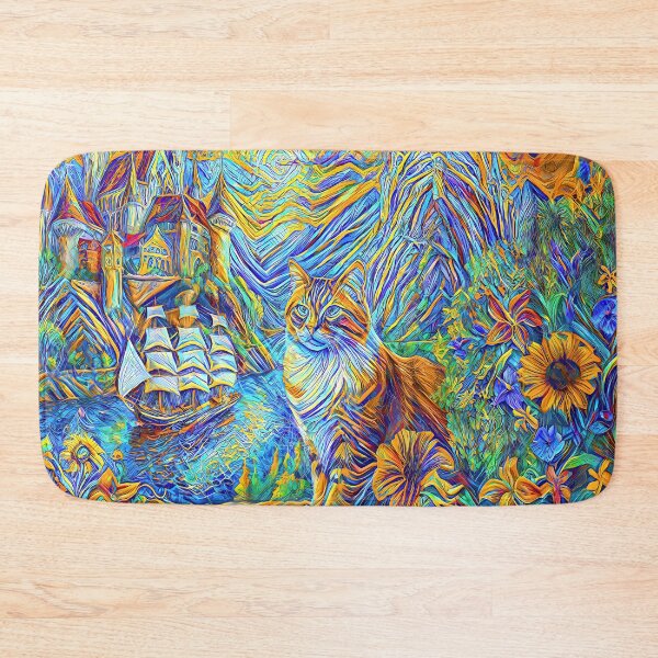 Item preview, Abstraction of castle and cat. DeepDream designed and sold by blackhalt.
