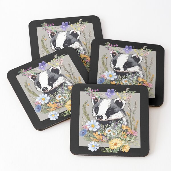 Item preview, Cute Baby Badger In A Field Of Wildflowers Colorful Design designed and sold by EarthArtDesigns.