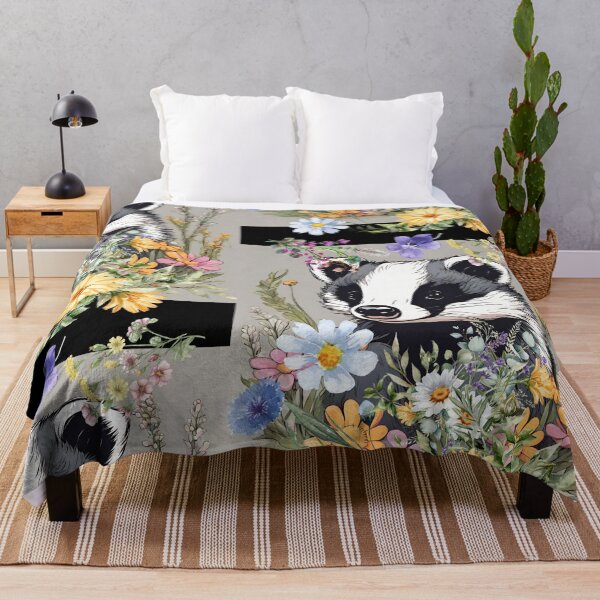 Item preview, Cute Baby Badger In A Field Of Wildflowers Colorful Design designed and sold by EarthArtDesigns.