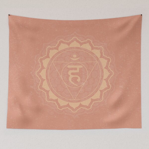 Item preview, Throat Chakra Mandala - Coral + Melon designed and sold by Irene Estelle.