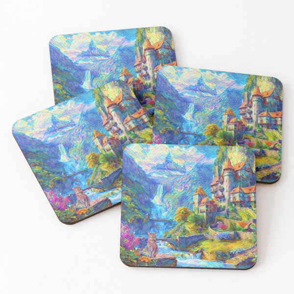 Item preview, Abstraction of castle and cat. DeepDream designed and sold by blackhalt.