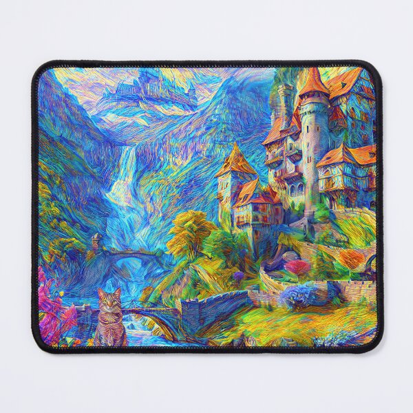 Item preview, Abstraction of castle and cat. DeepDream designed and sold by blackhalt.