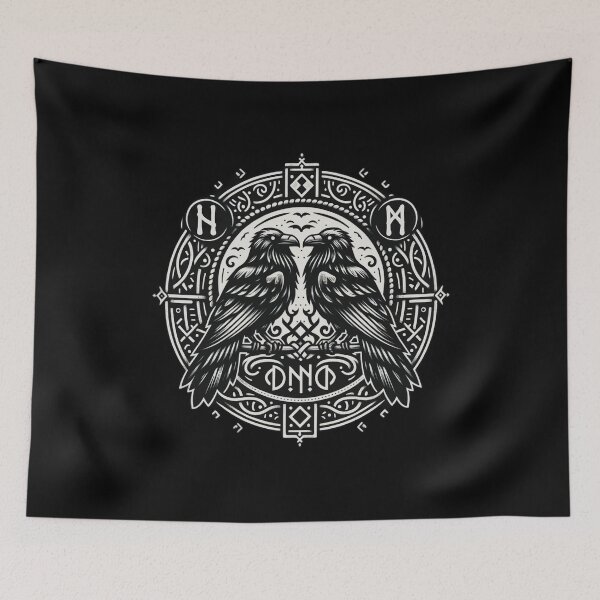 Item preview, Odin Ravens Huginn and Muninn Norse Mythology designed and sold by Chmielayka.