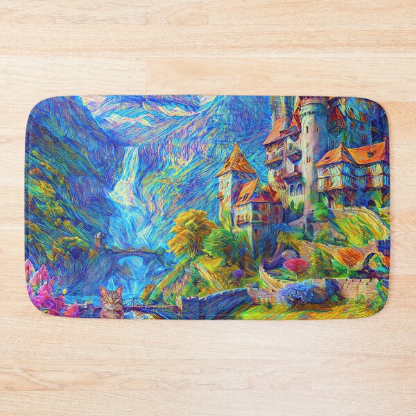 Item preview, Abstraction of castle and cat. DeepDream designed and sold by blackhalt.