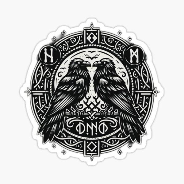 Item preview, Odin Ravens Huginn and Muninn Norse Mythology designed and sold by Chmielayka.