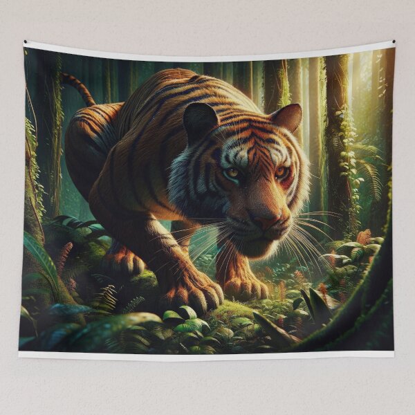 Item preview, Emerald Ambush: The Tiger's Quiet Approach designed and sold by OmniGoods.