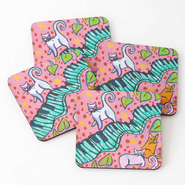 Item preview, Kittens and plants with Piano Keys designed and sold by Magicpoodleland.