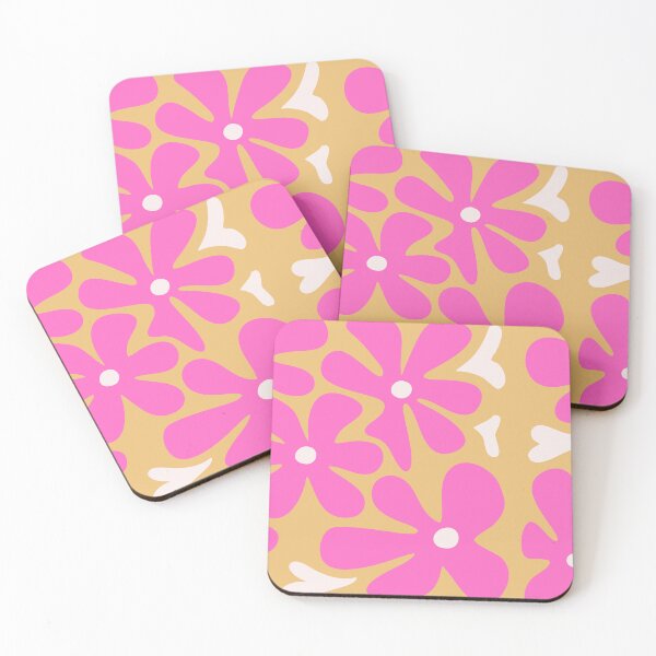 Item preview, Fuchsia flowers on mustard background designed and sold by AcuarelasCA.