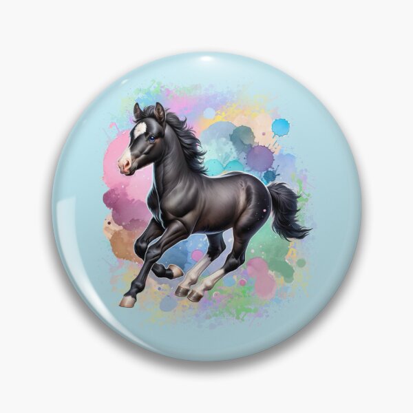 Artikelvorschau, Schwarzer Filly-Cartoon-Spritzer entworfen und verkauft von critterpatchusa.