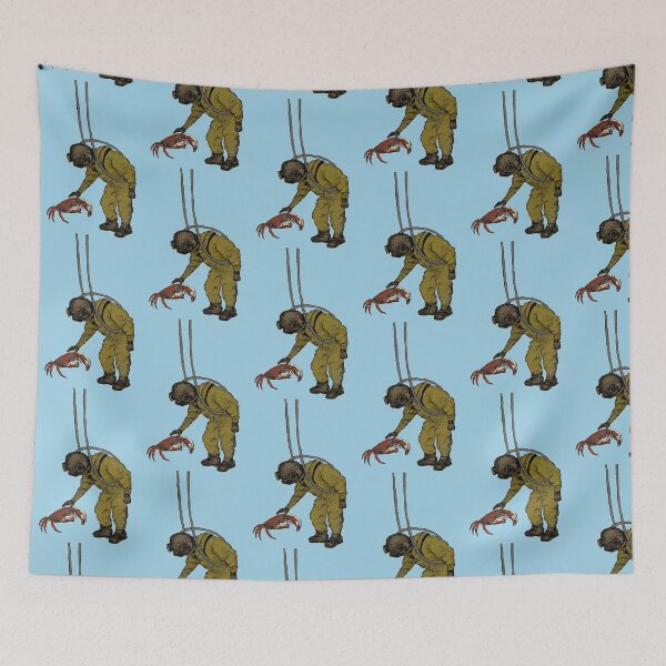 Item preview, Vintage Diver with Diving Helmet Petting a Crab URM designed and sold by urmaddad.