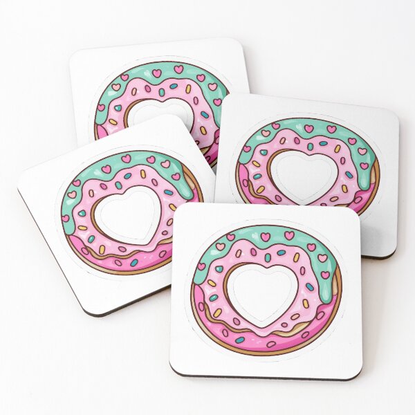 Item preview, Pastel Heart Icing Donut - Watercolor Style designed and sold by NiftyWrx.