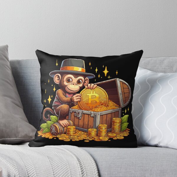 Item preview, A monkey with a chest full of Bitcoins designed and sold by CryptoFunMerch.