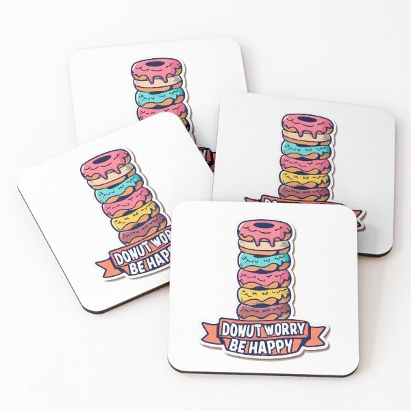 Item preview, Donut Worry Be Happy Typography Tower designed and sold by NiftyWrx.