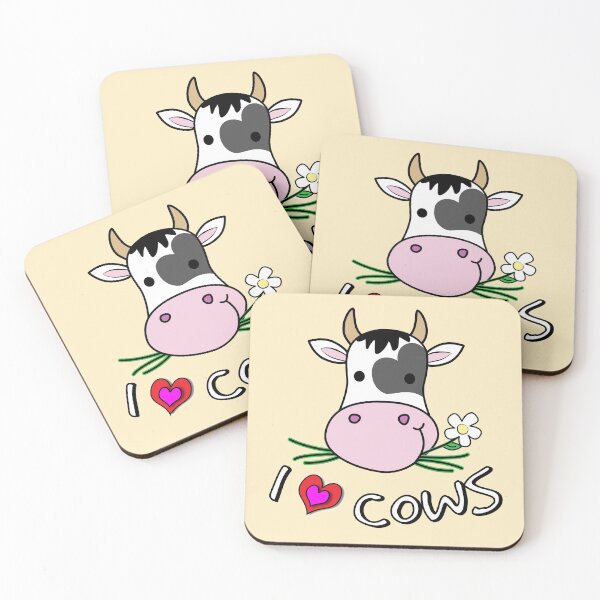 I Love Cows Coasters (Set of 4)