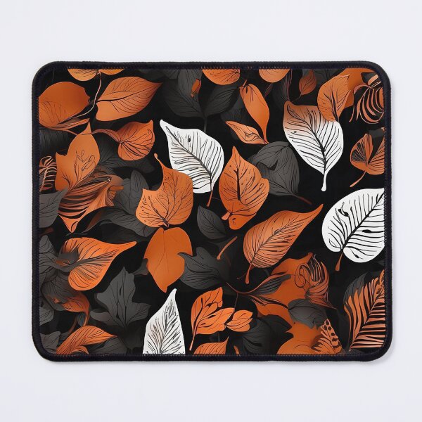Item preview,  Autumn Leaves, Fall Foliage, Botanical Pattern, Nature Inspired, Seasonal Decor, Orange and Black, Leaf Illustration, Elegant Botanicals, Autumnal Design, Modern Nature Art designed and sold by MDigitArtistry.