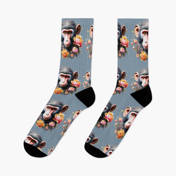 Item preview, young baboon surrounded by flowers designed and sold by janjacbu.