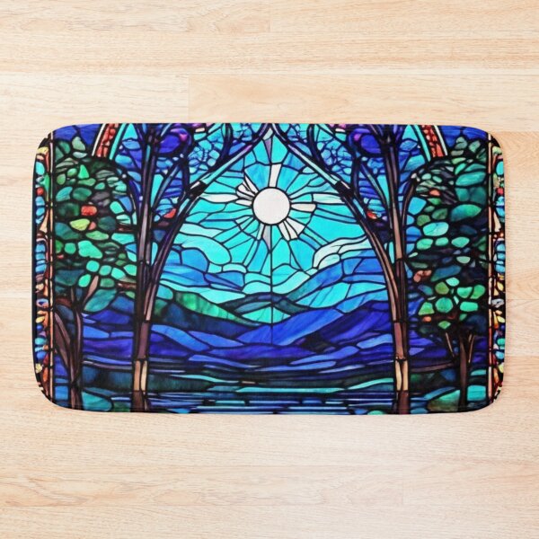 Item preview, Stained Glass Window Moonlight Path designed and sold by Raging Woody Designs.