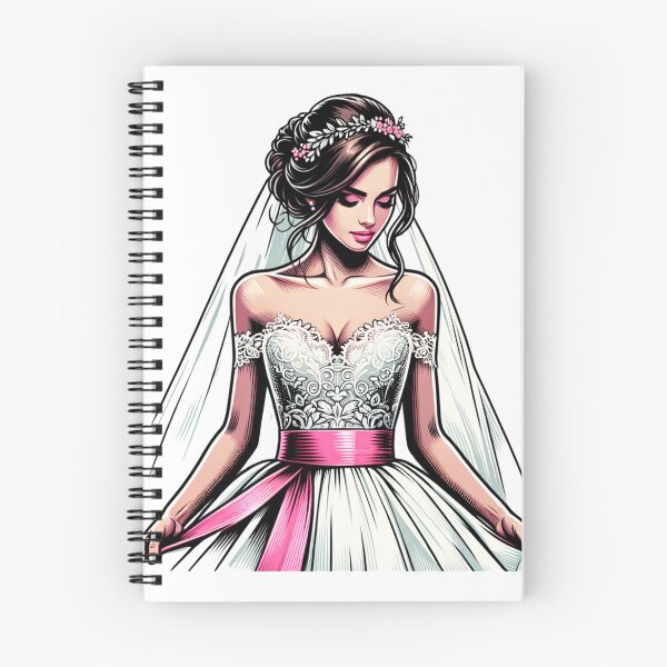 Item preview, Beautiful Bride with White Dress and Pink Sash designed and sold by PassionforLove.