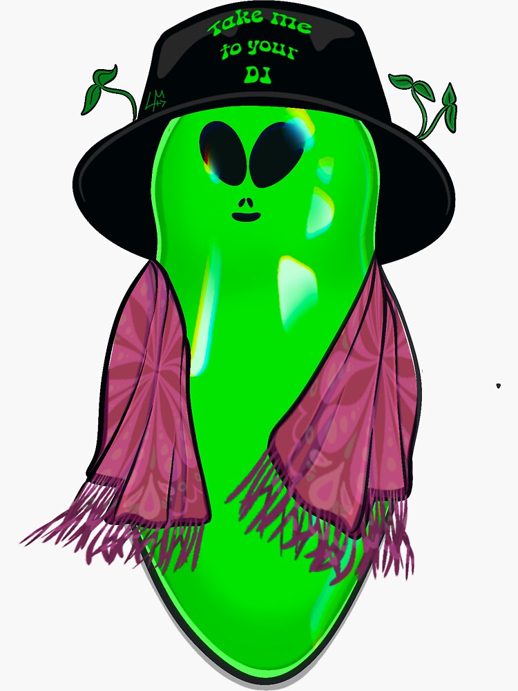 Thumbnail 3 von 3, Sticker, Kevin DER Rave-Alien designt und verkauft von leighlow24-0.