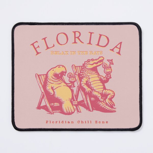 Item preview, Florida Manatee and Alligator Relaxing Illustration designed and sold by IdeasDream.