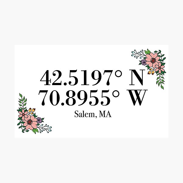 Item preview, Salem, MA Coordinates designed and sold by mynameisliana.