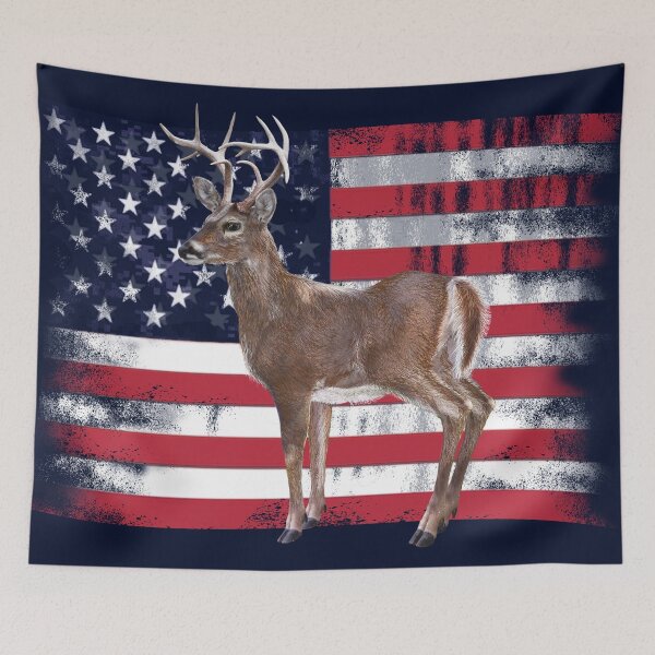 Artikelvorschau, Hirsch Elch Buck USA amerikanische Flagge Geschenk für Papa entworfen und verkauft von oz10.