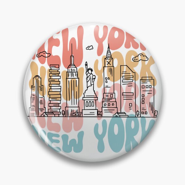 Item preview, Wavy New York Text with the NYC Skyline designed and sold by StatewearLLC.