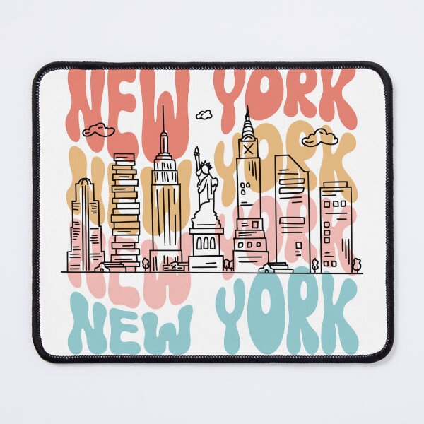 Item preview, Wavy New York Text with the NYC Skyline designed and sold by StatewearLLC.