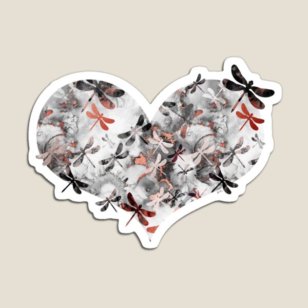 Marble and Rose Gold - Dragonfly Lullaby Magnet